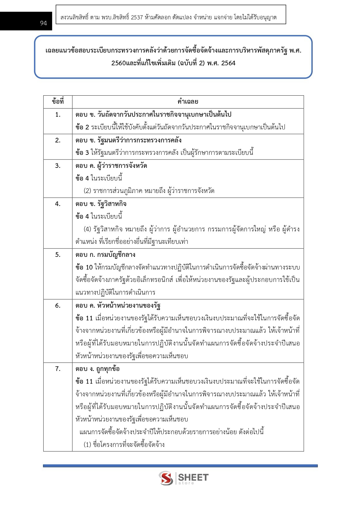 แนวข้อสอบ เจ้าพนักงานพัสดุปฏิบัติงาน กรมที่ดิน